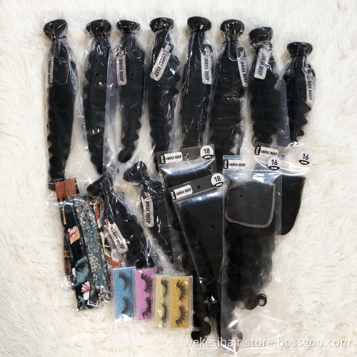 Free Shipping Branzilian Raw Hair 10 Bundles With Closure, Unprocessd Cuticle Aligned Hair, Wholsale Hair Extension Vendor